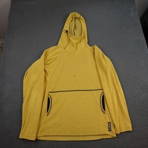 Melanzana Micro Grid Hoodie Mens Large Yellow Fleece Pullover USA Hiking